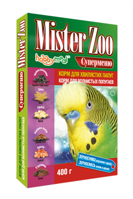 Корм Мистер Зоо суперменю для волнистых попугаев 400 г, O.L.KAR Винница - изображение 1
