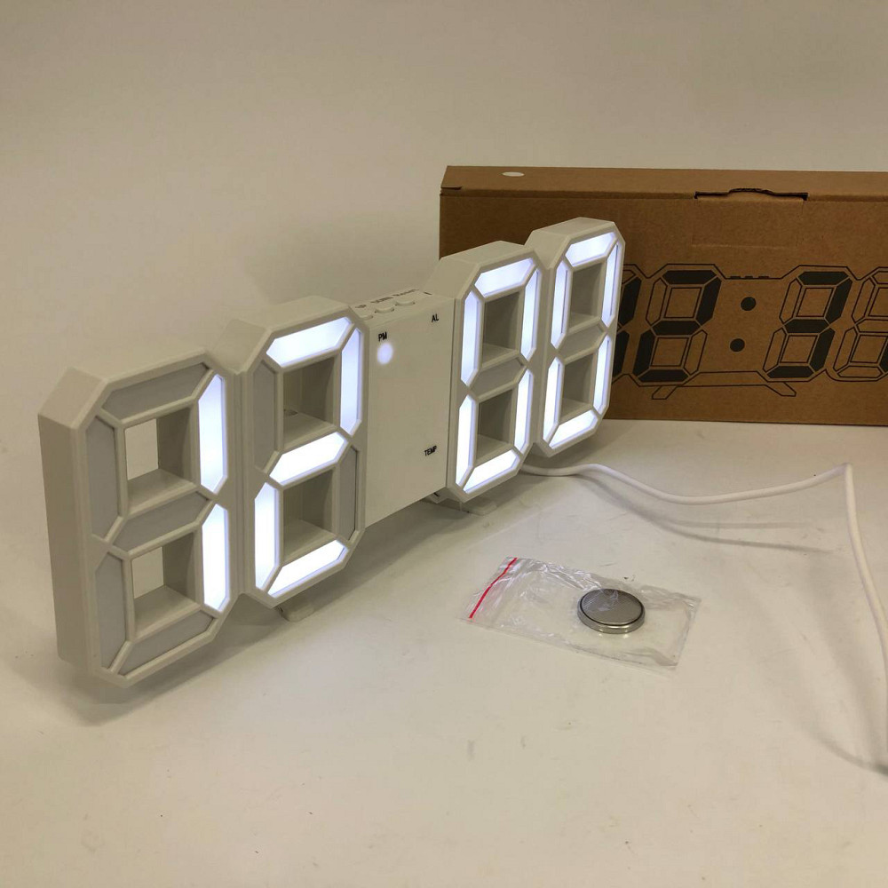 Настільний годинник з великими цифрами LY-1089, Сучасний годинник з LED підсвічуванням JD-32 Львів - фото 10