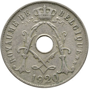 25 сантимів. 1920 рік, Бельгія. (Belgique) Полтава - фото 1