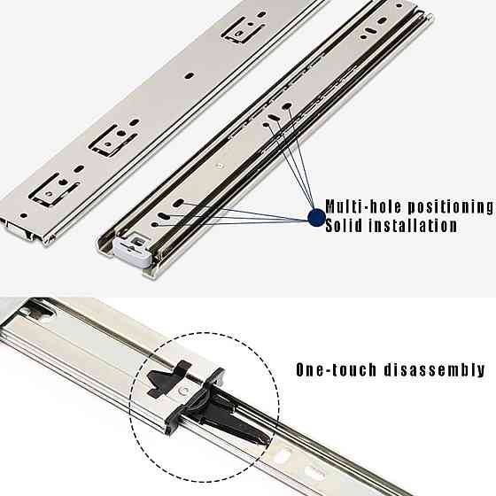 Направляючі для шухляд GUAWJRZDP 123456 цинковані повного висунення 300 мм кулькові важкі з замком для авто фургонів Київ