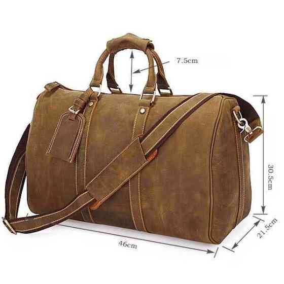 Сумка дорожня Vintage 14050 з вінтажній шкіри Коричнева Київ