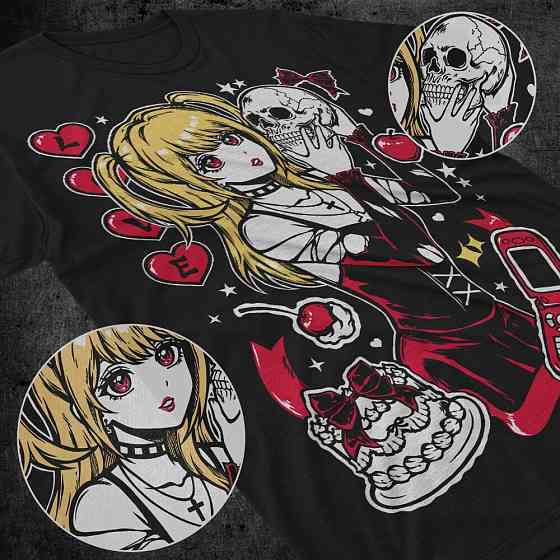 Футболка мужская аниме Тетрадь смерти оверсайз (S/M/L) Черний AnimeJ1209 Днепр