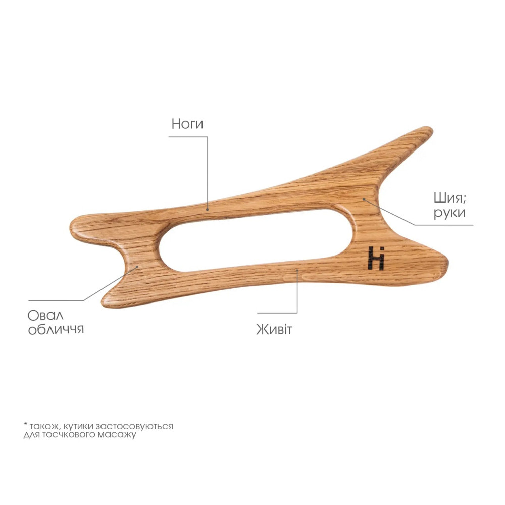 Скребок-массажёр гуаша для лица и тела деревянный Лань Wooden gouache massager for face and body Hind Hillary Киев - изображение 8
