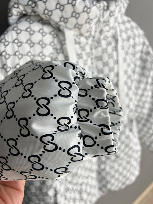 Куртка жіноча Haiziyuan 1630 візерунок середня довжина з капюшоном біла, білий, L Київ - фото 3