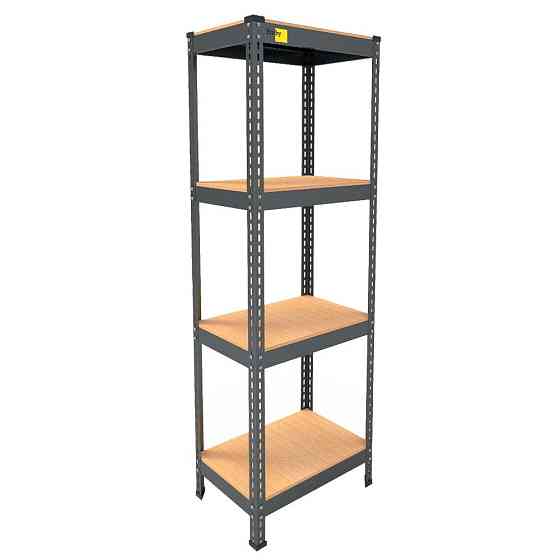 Металлический стеллаж Emby Light Series (размер 1500х450x300мм) 4 полки ДСП до 100кг Черный Винница