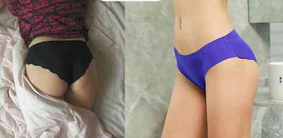 Женские бесшовные трусы XL (50 размер) - в наборе 3шт. 72% полиамид, 28% эластан Київ