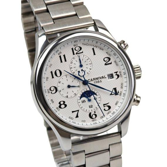 Годинник чоловічий механічний Carnival Masters Silver Metal (2 ремінці) Вінниця - фото 2