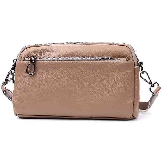 Женская стильная сумка из натуральной кожи Vintage 22599 Бежевая Киев