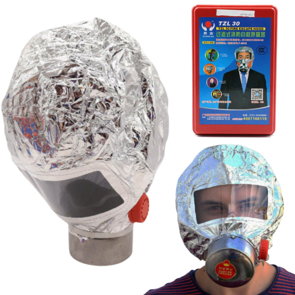 Протигаз для захисту від хімічних речовин із фільтром Fire mask / Протипожежна маска на 30 хвилин Київ - фото 1