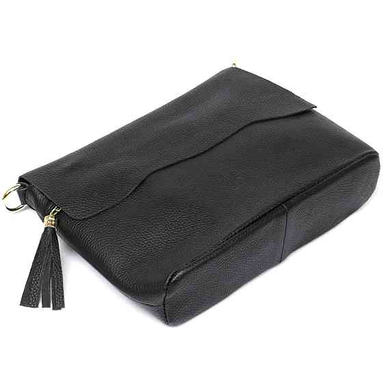 Невелика жіноча шкіряна сумка Vintage 20685 Чорний Київ