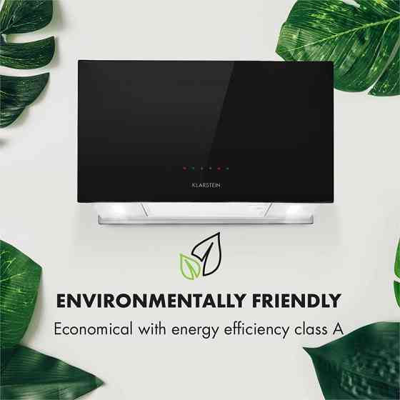 Люстра L островная вытяжка 60см отработанный воздух: 590м³/ч светодиодное сенсорное стекло черный черный Ровно