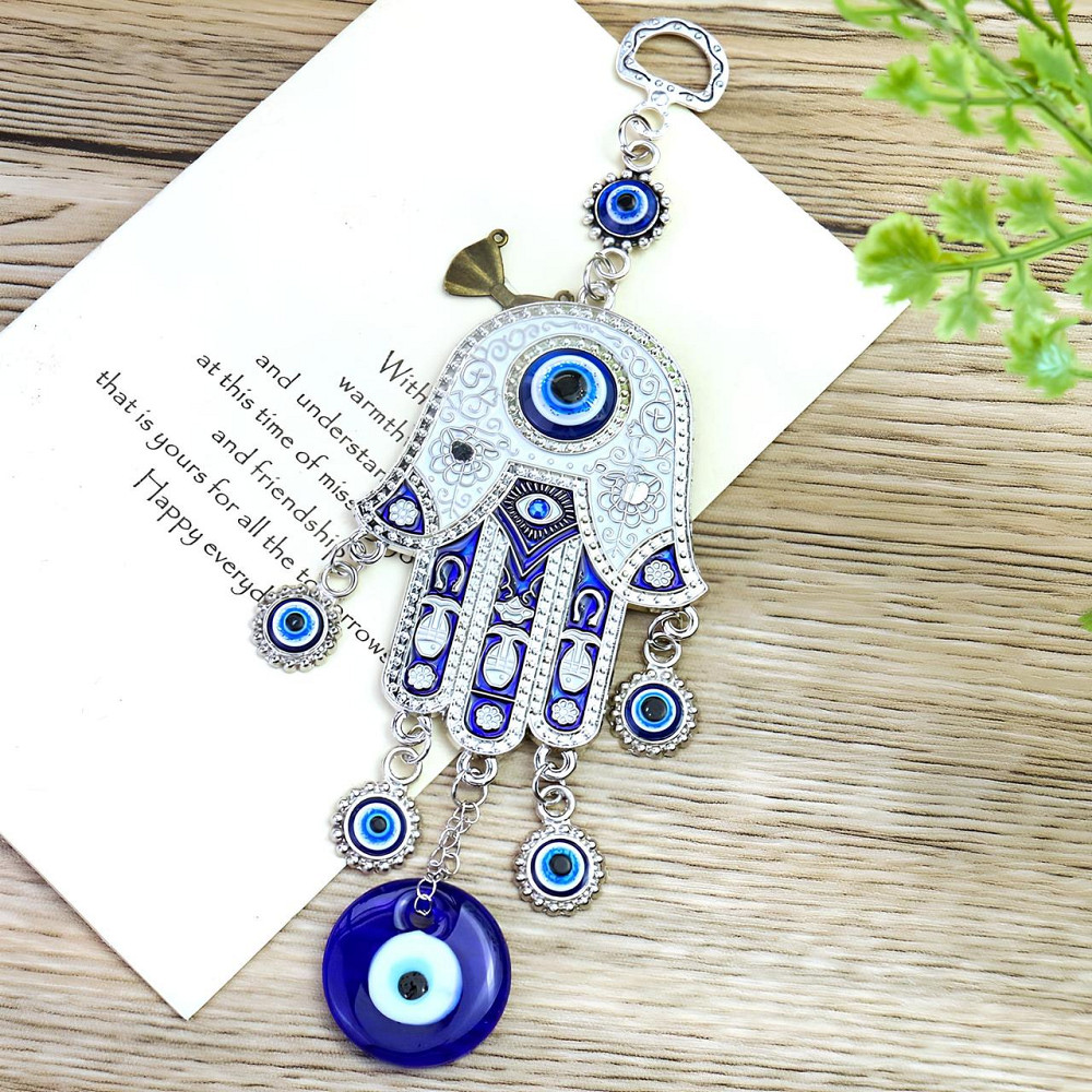 Подвеска Глаз Фатимы RESTEQ 195 мм — кулон с синим глазом амулет от сглаза, декоративный оберег для дома, авто и офиса Киев - изображение 4