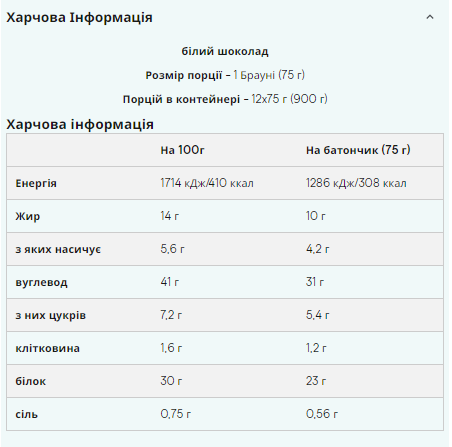 Протеиновое печенье  MYPROTEIN Protein Brownie - 12x75g White Chocolate Киев