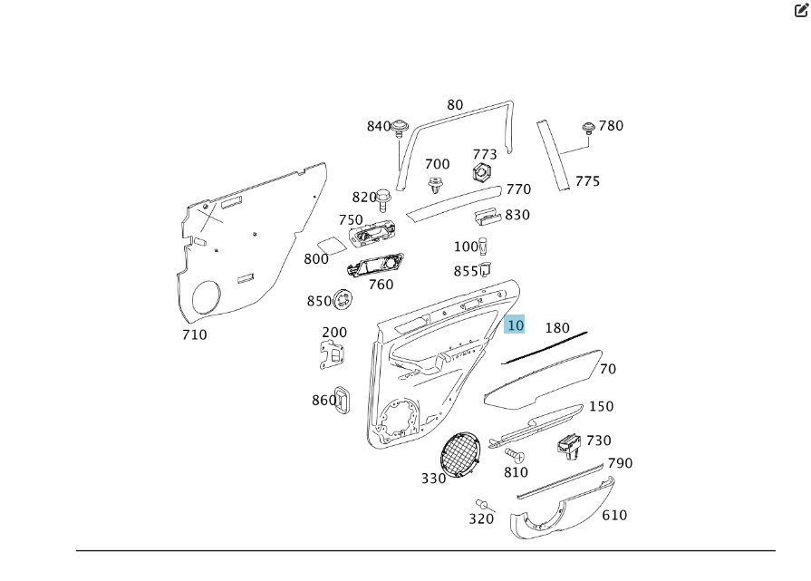 Mercedes-Benz  A1647300770 8K56 Задня ліва бежева дверна карта GL X164 Одеса - фото 4