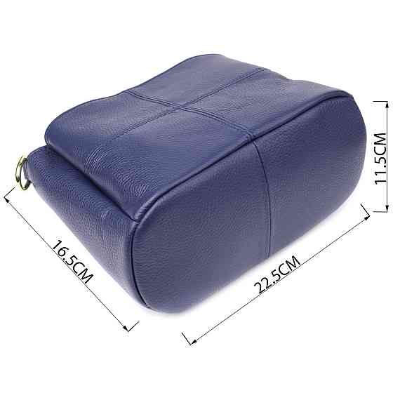 Женская сумка из натуральной кожи с тремя отделениями Vintage 22976 Синий Киев