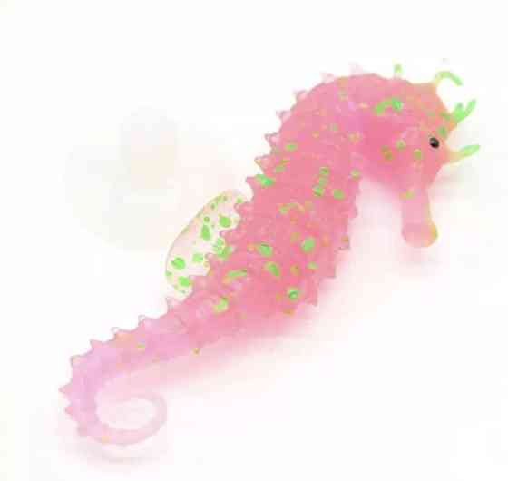 Морський коник силіконовий та люмінісцентний 10 на 5 см рожевий Київ