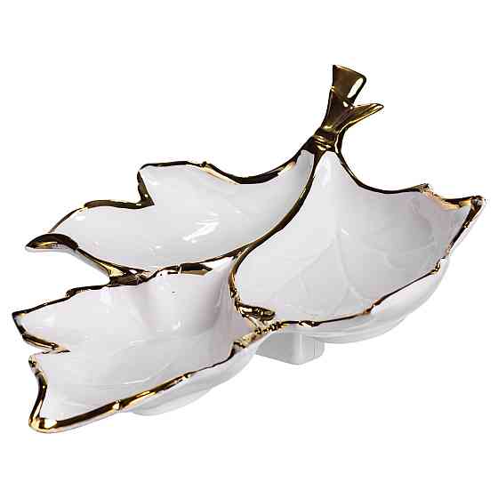 Yiwu Менажниця порцелянова на 3 секції для закусок 37×28×7.5 (см) тарілка менажниця Білий із зо Коломия