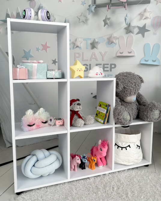 Дитячий стелаж-пірамідка в дитячу 105.5×104.7×29.2 см / полиця для зберігання іграшок та книг Київ - фото 1