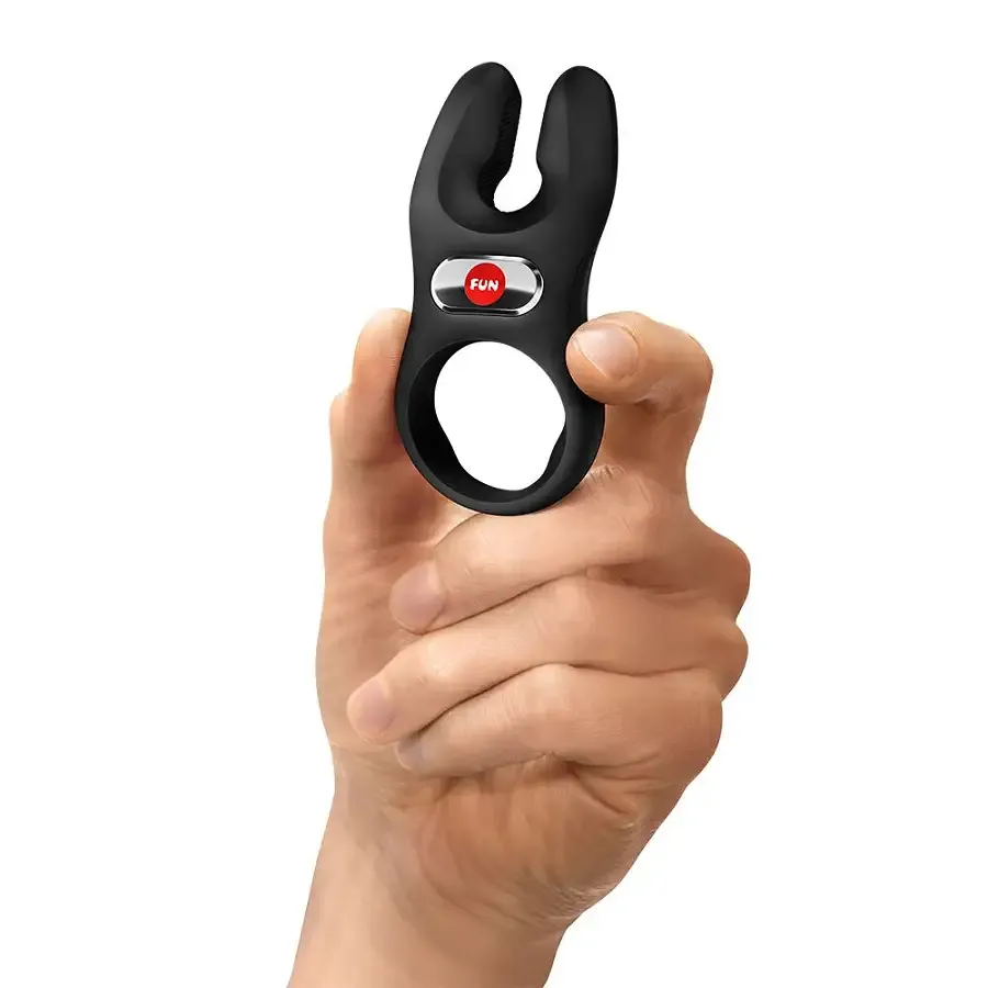 Эрекционное виброкольцо с двойной стимуляцией клитора Fun Factory NŌS PRO Black, 2 мотора Львов - изображение 6