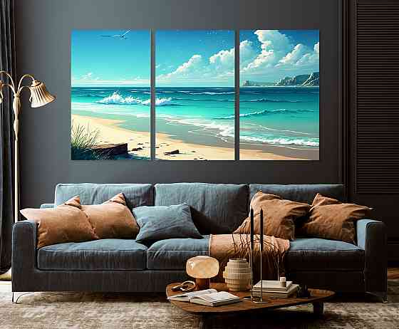 Модульна картина у вітальню/ спальню Пляж ART-164_3A 100х150 см Київ