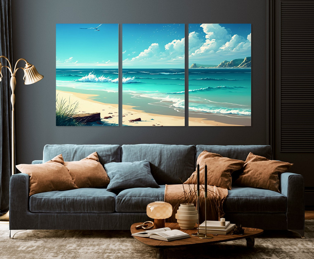 Модульна картина у вітальню/ спальню Пляж ART-164_3A 100х150 см Київ - фото 3