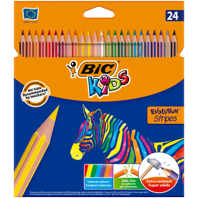 Олівці кольорові Bic Evolution Stripes 24 шт (bc950525) Вінниця - фото 1
