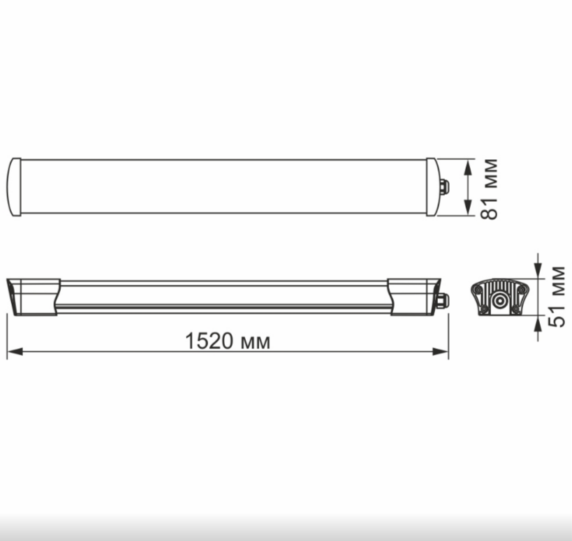 LED Світильник лінійний 50W 1,5м 5000К 220V IP65 VL-BNW-50125 Videx Житомир - фото 4