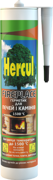 Герметик для печей і камінів 1500°C Hercul FIREPLACE 280 мл чорний Киев - изображение 1