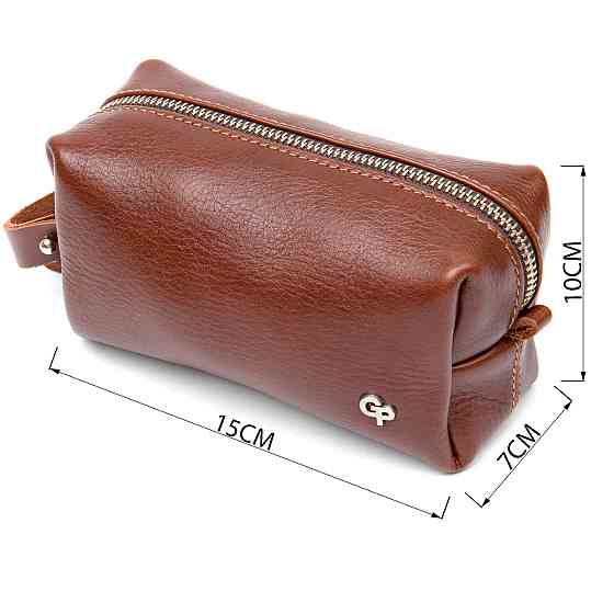 Мужская косметичка из натуральной кожи GRANDE PELLE 11414 Коричневый Киев