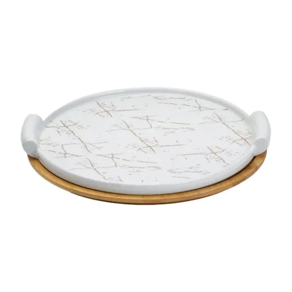 Yiwu Тортівниця порцелянова зі скляною кришкою 29 см Киев - изображение 4