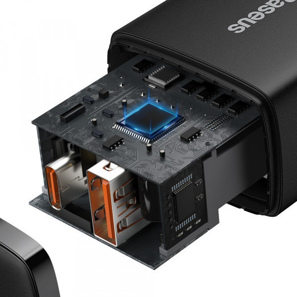 Зарядний пристрій 2xUSB 20W (USB-C+USB-A) Чорний Baseus (CCXJ-B01) Київ - фото 6