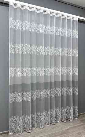 Тюль VR-Textil 1675т Жакард Білий з сірим 250х270 см (42-0948) Київ