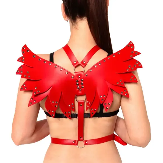 Жіноча портупея Art of Sex - Wings червона L-2XL, екошкіра Львів