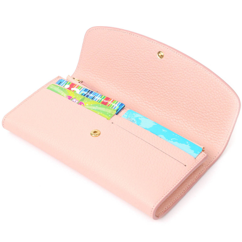 Оригинальный женский кошелек с монетницей на молнии из натуральной кожи Пудровый (Tony Bellucci) Киев - изображение 9