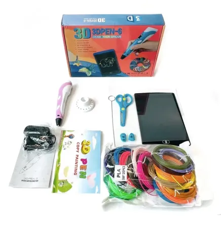 Набор для творчества 3D ручка 3D Pen-6 c LCD дисплеем + графический планшет + трафареты + 100 м пластика в комплекте Коломыя