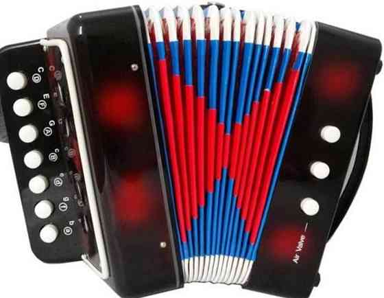 Гармоника Игрушечная Детская как настоящая 20 см, Играет от движения меха Харьков