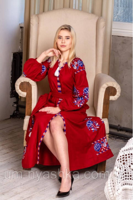 Жіноча вишита сукня на натуральному полотні Паризька троянда Кривий Ріг - фото 3