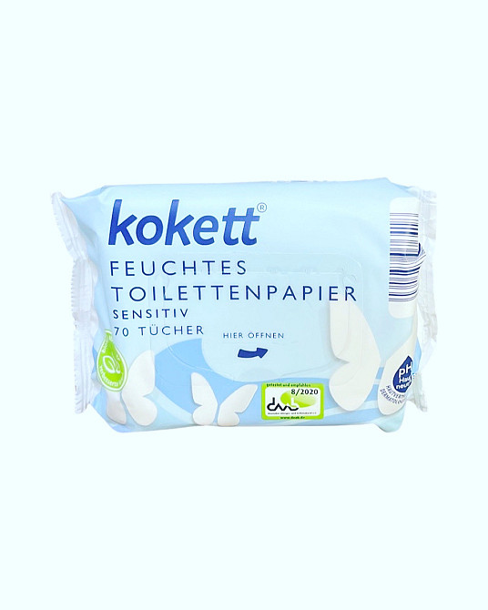 Влажная туалетная бумага Kokett Sensitiv 70 шт (4061458076418) Виноградов - изображение 1