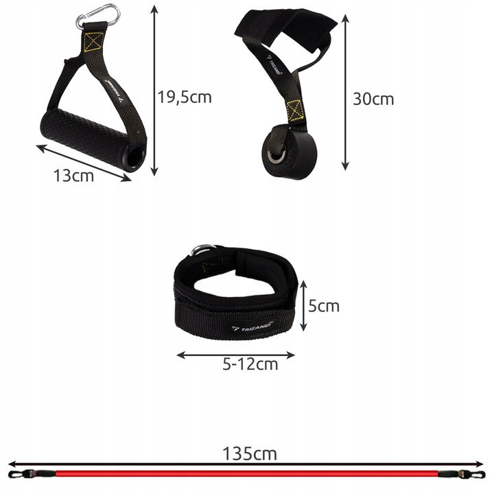 Набор резинок для силовых упражнений с аксессуарами от 5 до 25 кг Trizand (22716) Нововолынск - изображение 8