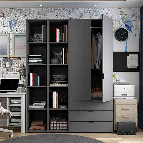 Комплект шкафов для одежды Doros Гелар (3 шт.) 153,9х49,5х203,4 см Графит (DRS-011143) Львов