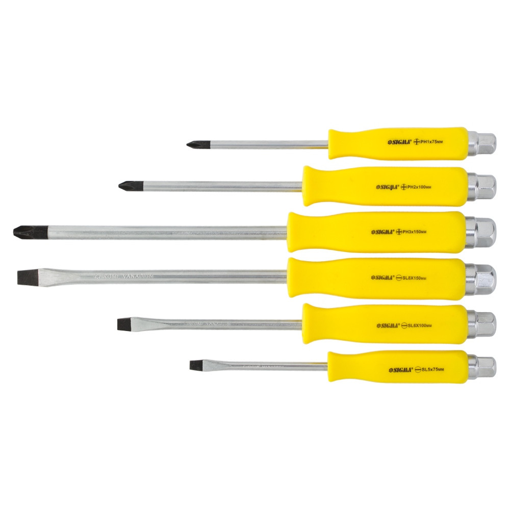 Sigma Набор отверток ударных под ключ 6шт CrV SIGMA (4001141) Коломия - фото 1