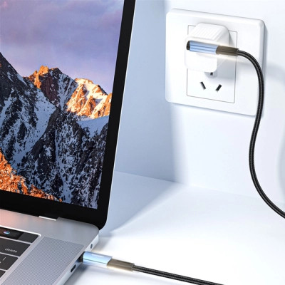 Дата кабель USB-C to USB-C 2.0m 100W 90° corner black Essager (EXCTT1-CGWTA01) Винница - изображение 3