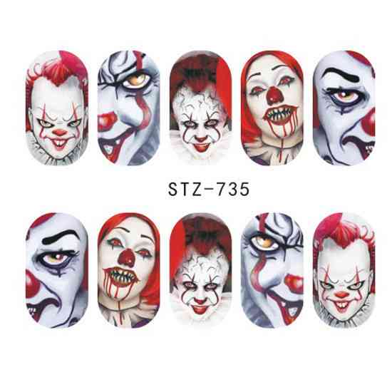 Наклейки для нігтів манікюрні Хелловін 5 на 6 см різнобарвний Київ