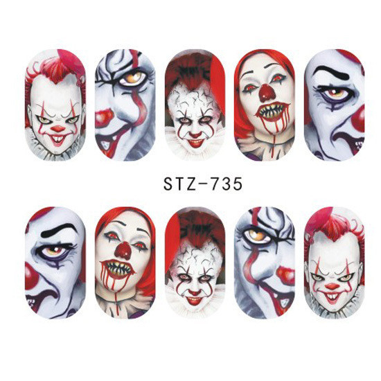 Наклейки для нігтів манікюрні Хелловін 5 на 6 см різнобарвний Київ - фото 1