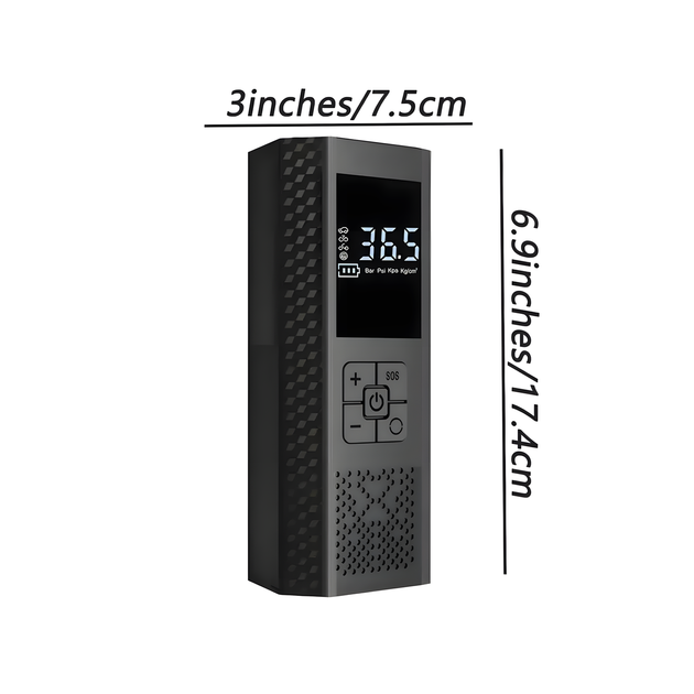 Насос аккумуляторный цифровой AIR VC-029 60W Type-C с фонариком и переходниками Винница - изображение 4