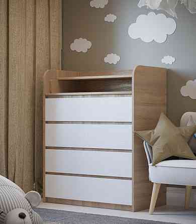 Комод пеленальный Эверест 80х45х101 сонома + белый (телескопы) (DTM-2446) Львов