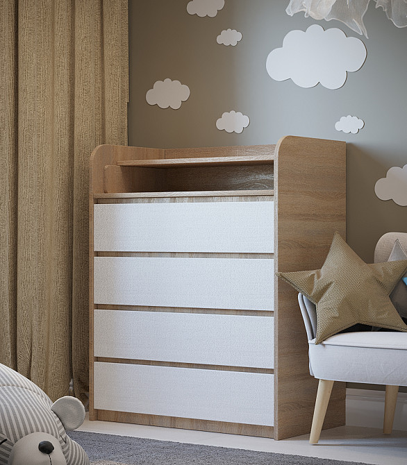 Комод пеленальный Эверест 80х45х101 сонома + белый (телескопы) (DTM-2446) Львов - изображение 4