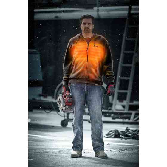 Куртка (толстовка) з електропідігрівом акумуляторна MILWAUKEE, M12 HH GREY3-0 (XL), сіра Одеса