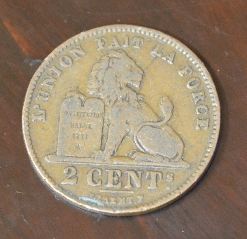 Бельгія 2 сентима 1905 рік Полтава - фото 1