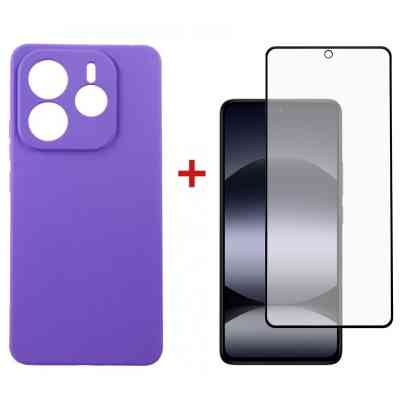 Чохол до мобільного телефона Dengos Kit Xiaomi Redmi Note 14 case Carbon + glass (Purple) (DG-KM-129) Вінниця